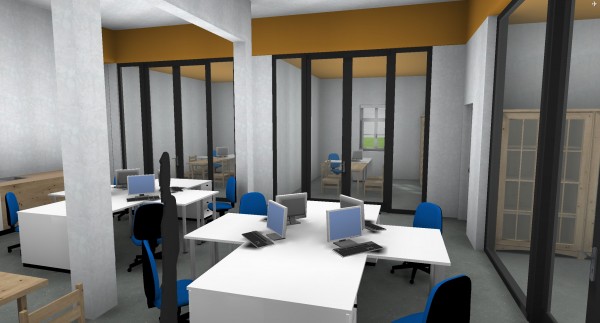 Vizualizace interiéru - cowork/ kancelář