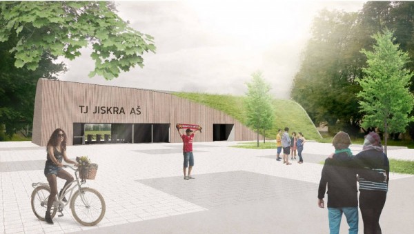 Zázemí fotbalového stadionu Střelnice